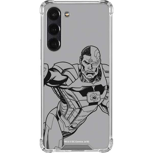 DC Comics Cyborg Comic Pop Galaxy S24 FE Clear Case